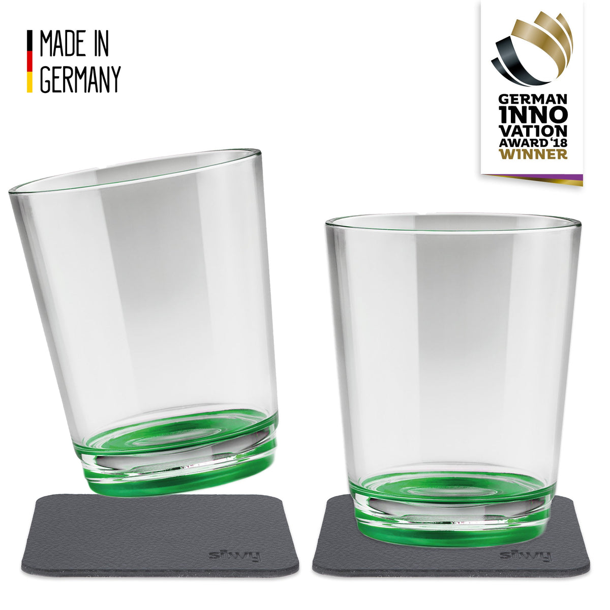 2 x Magnetic Drinking Cup Triple The Sour Green By Silwy Silwy