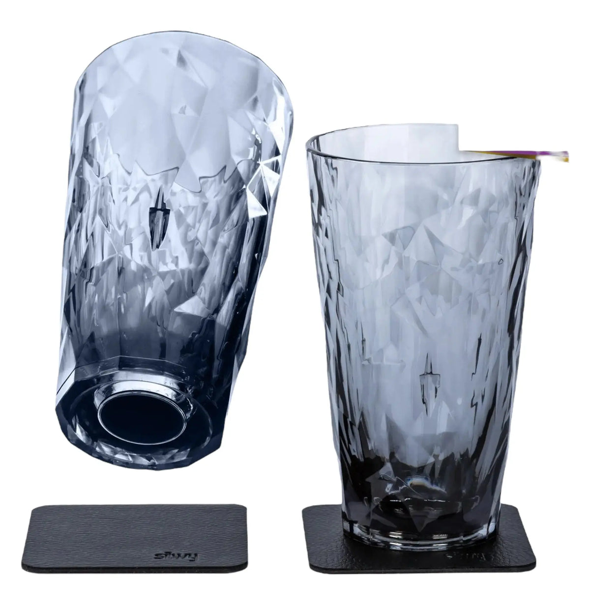 2 x Magnetic Plastic Glass Longdrink Grey By Silwy Silwy