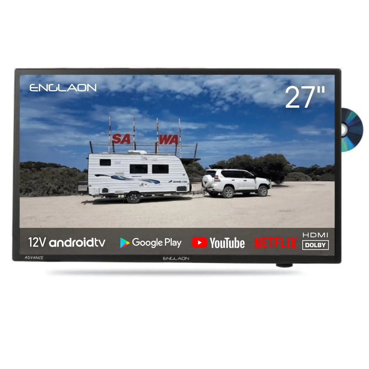 27inch 12volt HD Smart TV with DVD Bluetooth Chromecast - Free Shipping Englaon