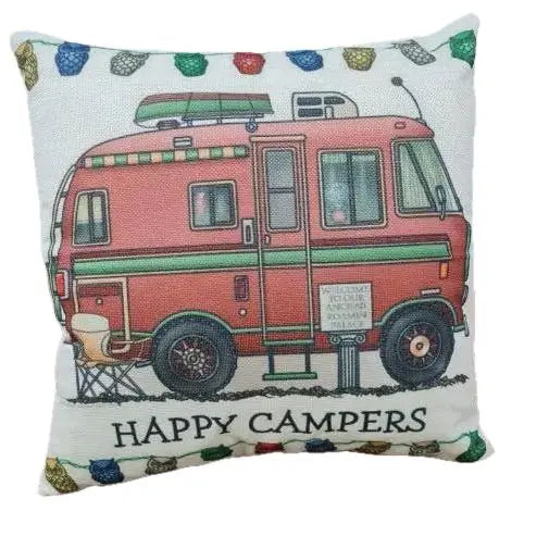 Happy Campers Pillow Cushion  - Motor Homer AUSSIEVAN