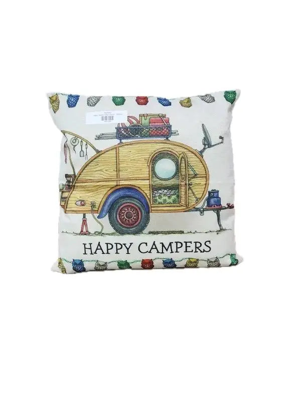 Happy Campers Pillow Cushion  - Teardrop AUSSIEVAN