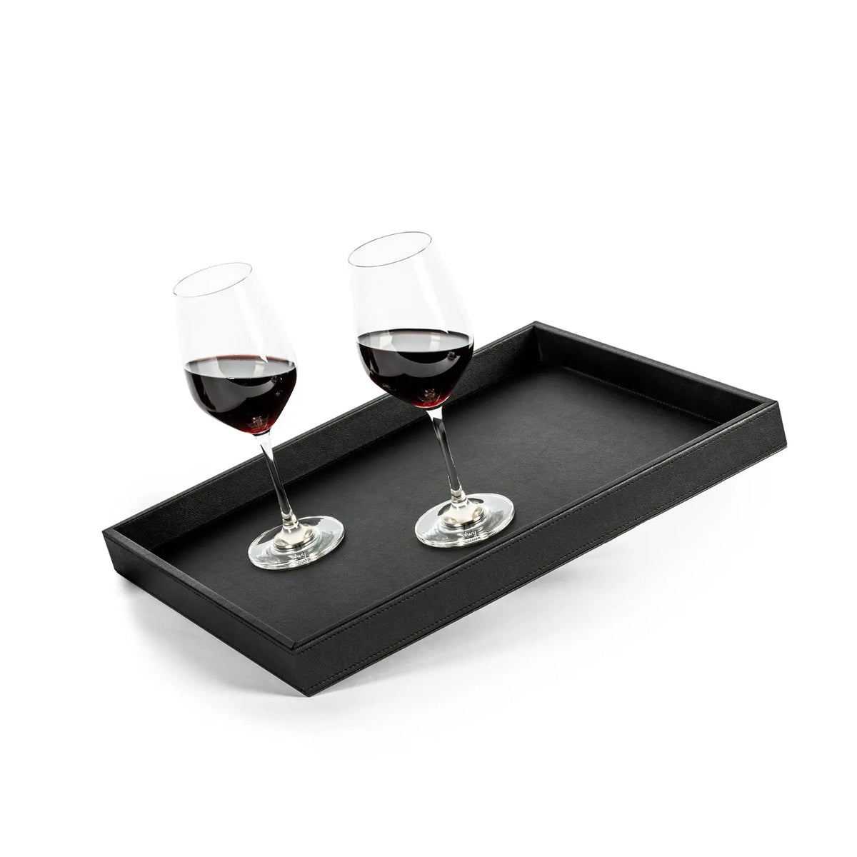 Metal Tray in leather look BLACK By Silwy Silwy