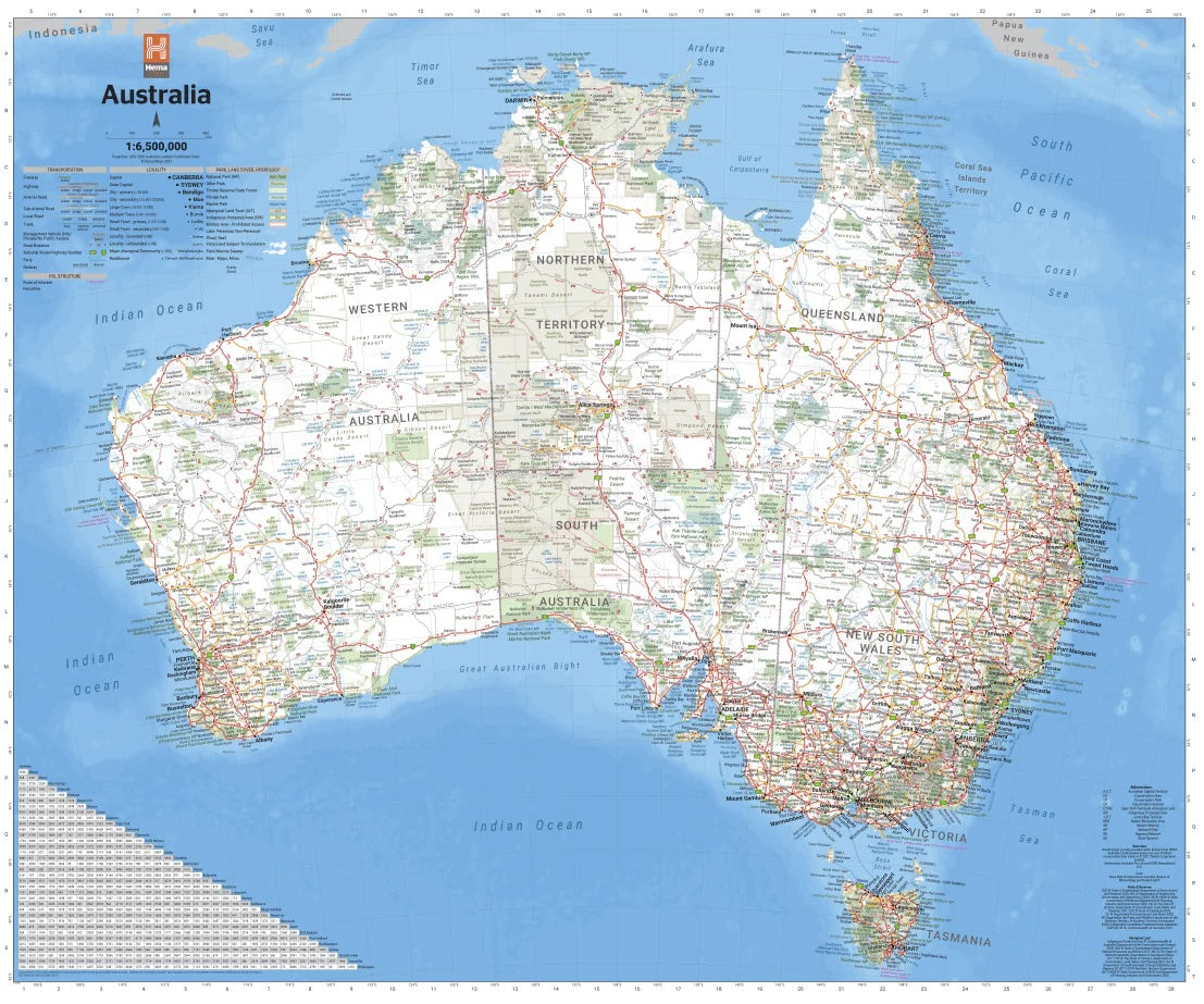 Hema Australia Wall Map