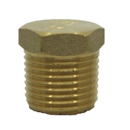 Brass Watermarked Hex Plug with Male 1-2 BSPT Thread