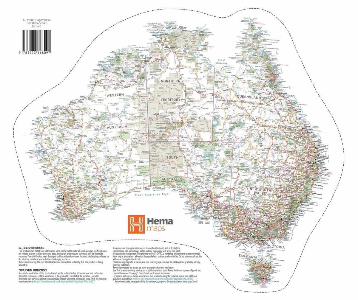 Hema Map of Australia Sticker - Large