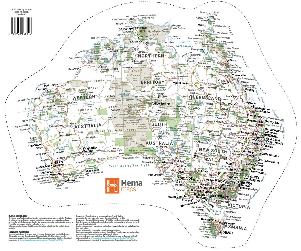 Hema Map of Australia Sticker