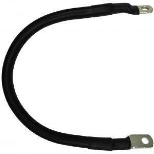 0 Gauge Tinned Battery Power Lead - Black- 450mm Electus