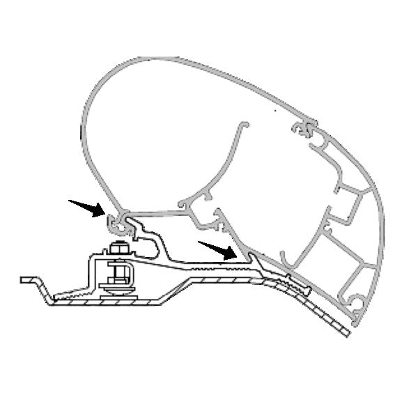 Dometic Pr-Adapt Roof Awning Adapter for Fiat Ducato