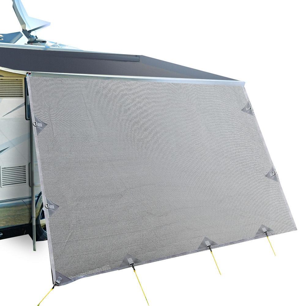 3.7M Caravan Privacy Screens 1.95m Roll Out Awning End Wall Side Sun Shade  - FREE SHIPPING DSZ