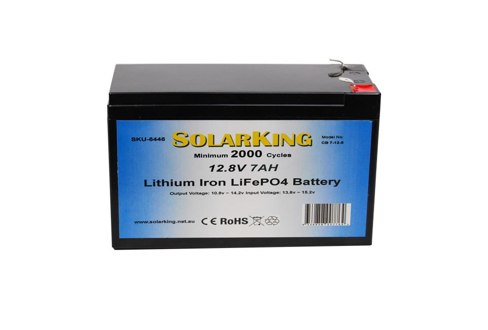 7amp SolarKing lithium battery 12.8 volt with BMS, direct replacement for AGM SatKing