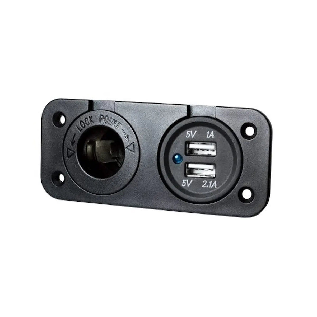 Accessory Socket 12V Dual USB (1x1a and 1x2A) - Flush Mount A4EA