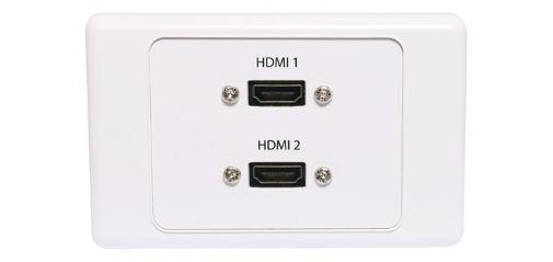 Caravan HDMI Dual Wallplate Dual Cover With Flyleads White Altronics