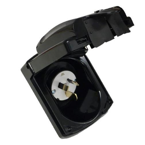 Clipsal Black External 15amp Power Inlet Clipsal