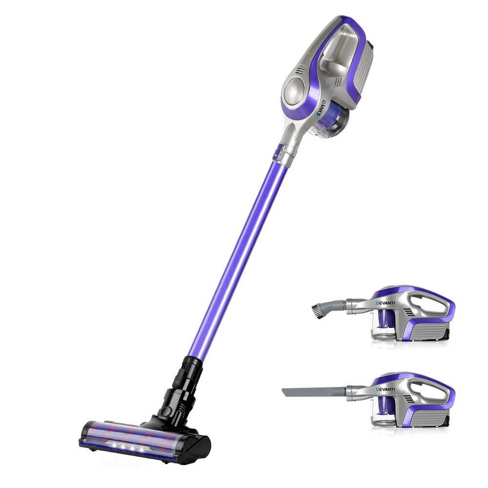 Devanti Cordless 150W Handstick Vacuum Cleaner - Purple and Grey Everything Caravans