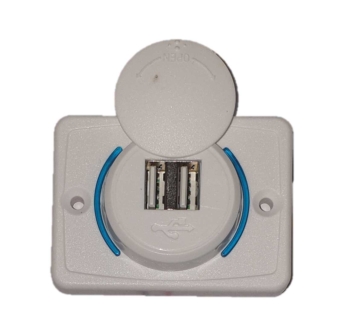 Dual USB White Flush Mount 3.1A with Swivel Cover Power Science