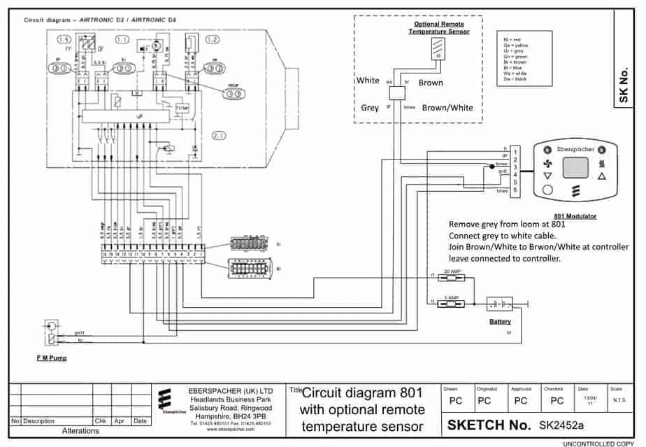 Eberspacher Remote Temperature Sensor Kit - Everything Caravans