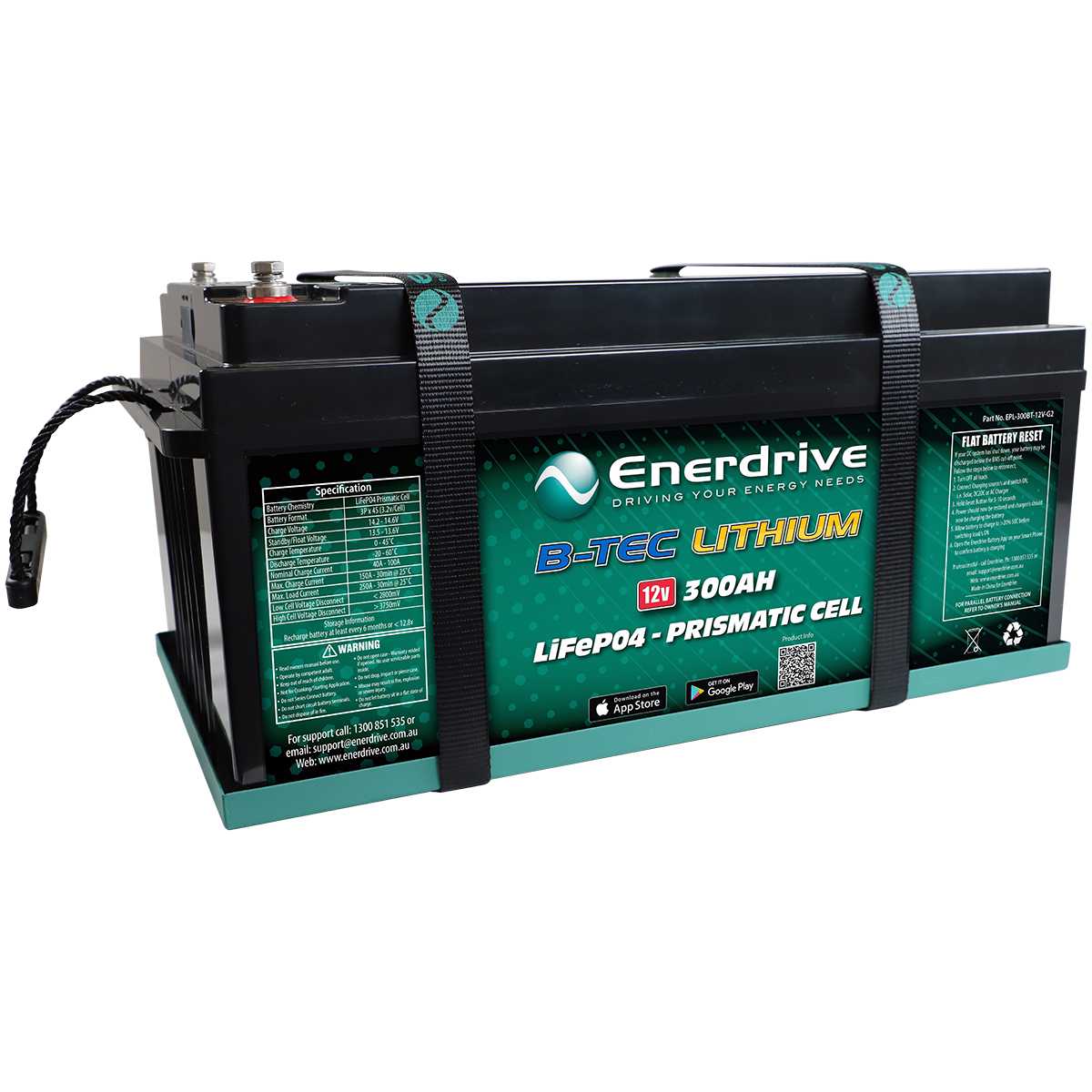 Enerdrive B-TEC 12V 300Ah G2 Lithium Battery Enerdrive