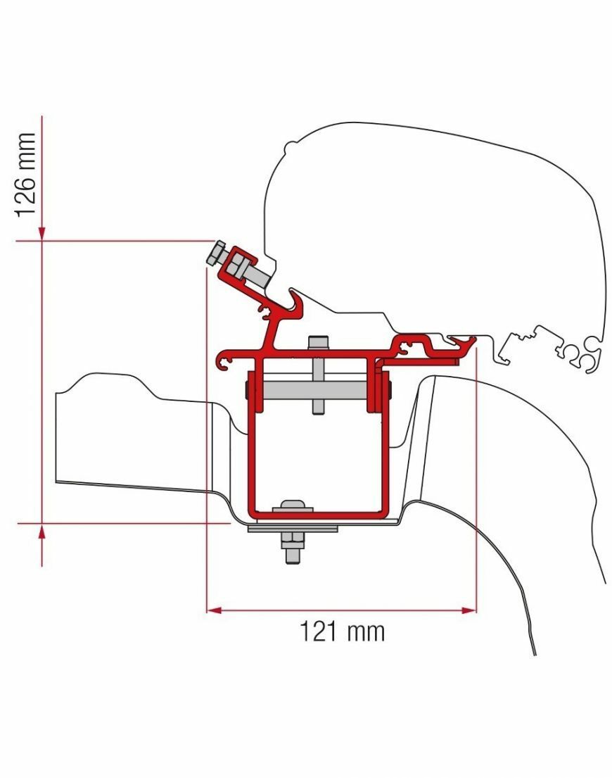 Fiamma Awing Fitting Kit F80 F65 VW Crafter L3LH Without Roof Rail - new 2020 Fiamma