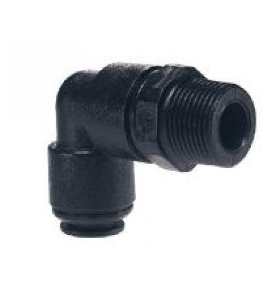 JG 12MM PLASTIC SWIVEL ELBOW MALE 1/2&quot; BSPT. PM091204E John Guest