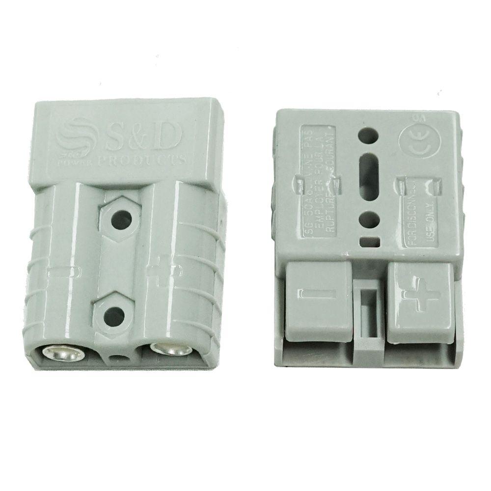 Pair Anderson Style Plug connector 50AMP Caravan Trailer Solar 6AWG GREY AU Everything Caravans