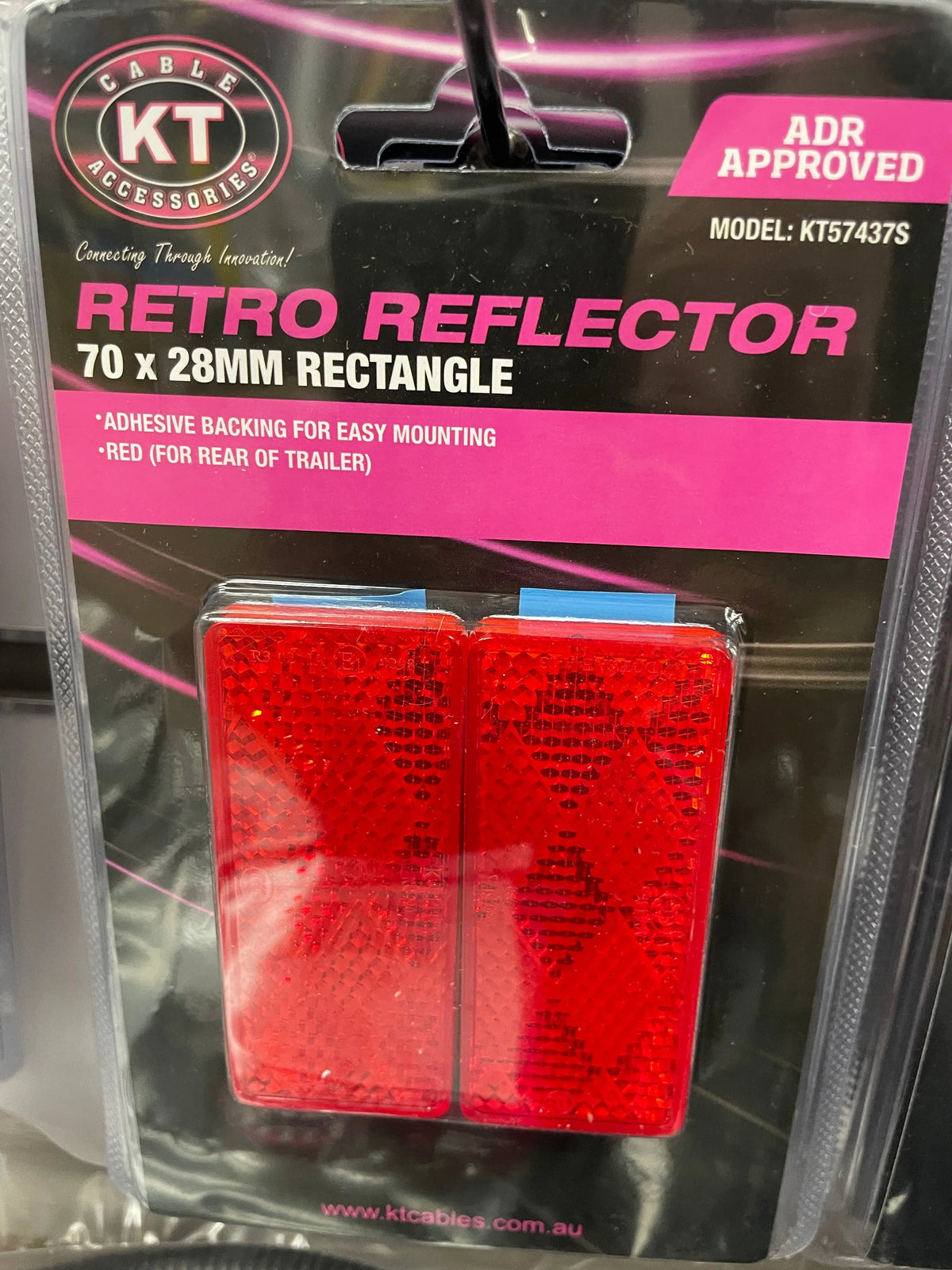 Reflector 70 x 30mm Red - Twin Pack A4EA