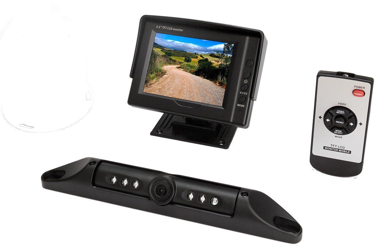 SafetyDave Reversing Camera Kit 3.5inch Dash Monitor with 1 license plate camera SafetyDave