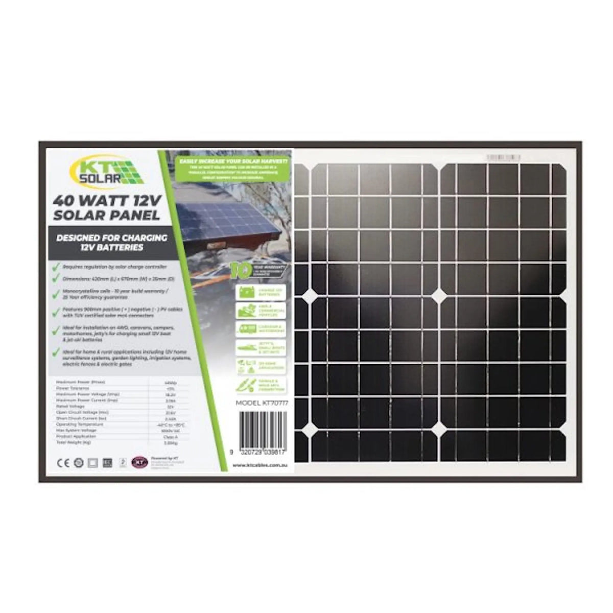 Solar Panel 40 Watt Mono 12V A4EA