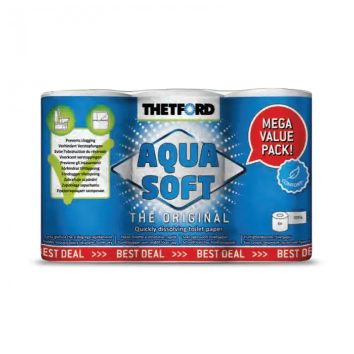 Thetford Aqua Soft Toilet Tissue - 6 Pack Thetford