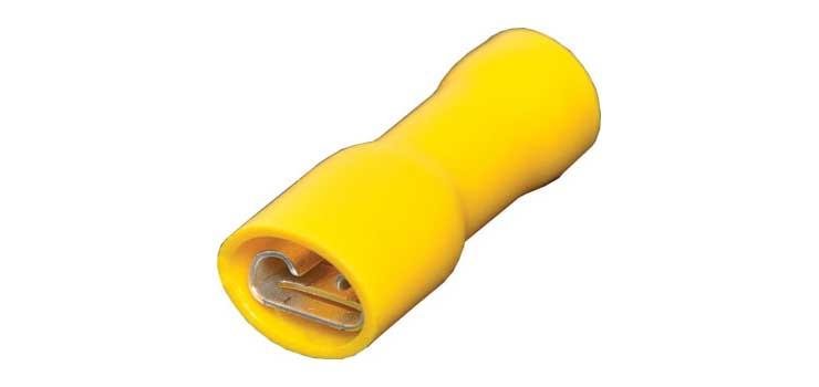 Yellow 6.3mm Female Spade Crimp Altronics